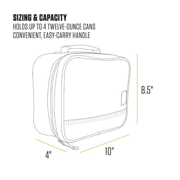 Carhartt Insulated 4 Can Lunch Cooler Rain Defender Bag Black NWT - Picture 12 of 12